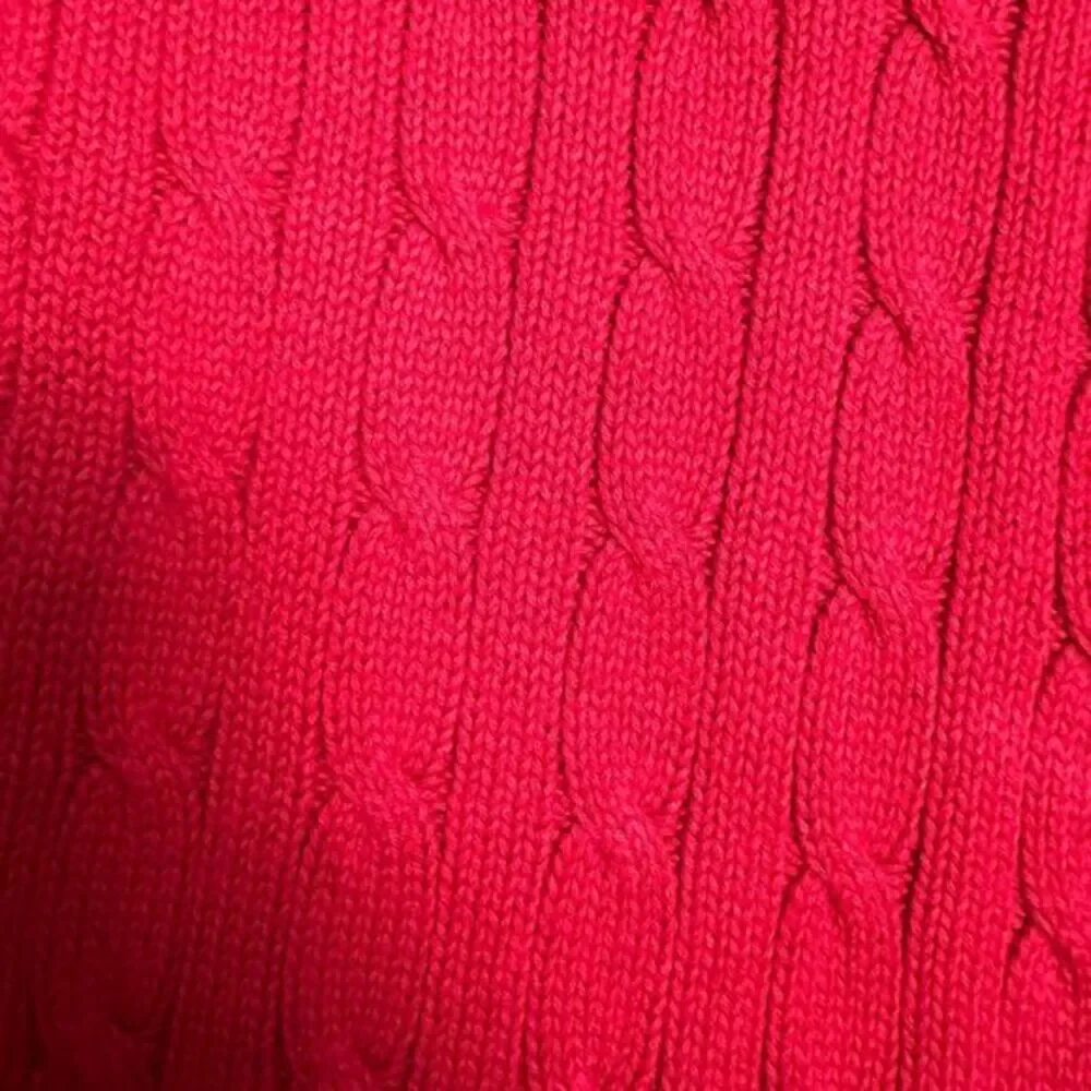 Polo By Ralph Lauren Large Red Cable Knit Vest Golf Club Crest 100% Cotton VTG - Picture 2 of 6